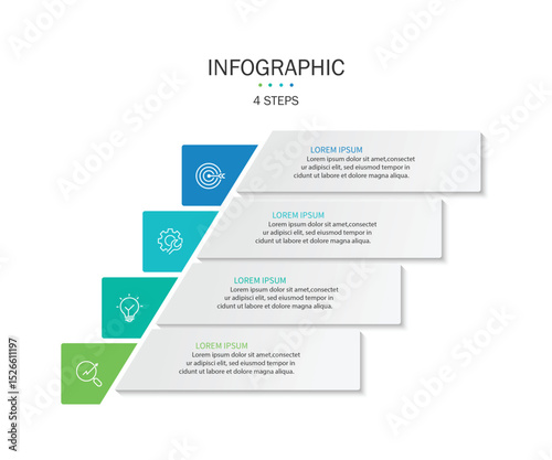 Business infographic template. 4 Step timeline journey. Process diagram, Infographic elements vector illustration.