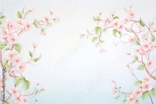 Painting of vine border backgrounds pattern flower.