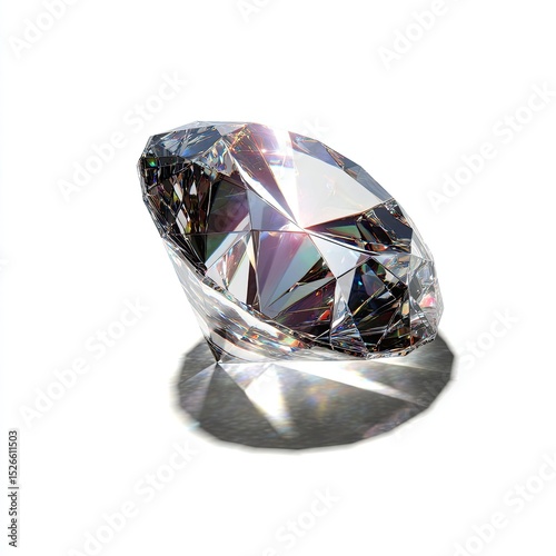 Radiant, flawless diamond, reflecting light