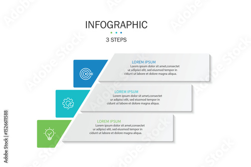 Business infographic template. 3 Step timeline journey. Process diagram, Infographic elements vector illustration.
