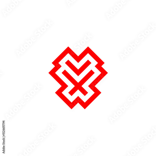 Geometric Heart and Check Symbol – Modern Abstract Vector Design