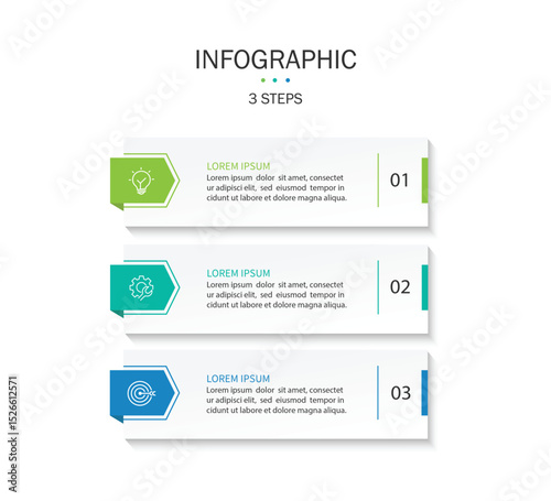 Business infographic template. 3 Step timeline journey. Process diagram, Infographic elements vector illustration.