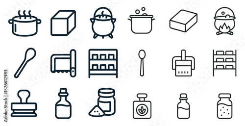 Culinary icons for cooking and food preparation design projects