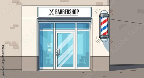 Modern Barbershop Exterior Design Stylish Shopfront