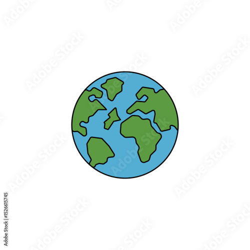 Planet Earth with green continents
