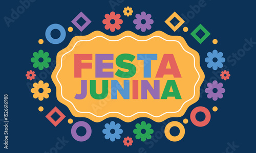 Festa Junina in Brazil. Brazilian festival. Happy holiday. Brazil flag. Carnival and parade. Summer fun party. Vector illustration