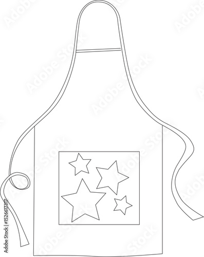 plain illustration of an apron ready to be colored