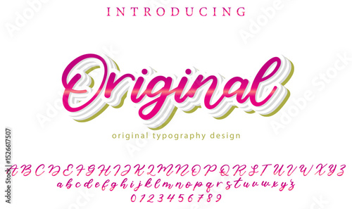 Original - Elegant 3D Script Font with Handwritten Style for Modern Typography and Branding