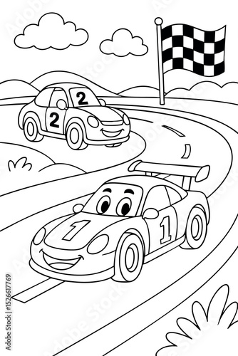 Coloring page for children. Beautiful illustration for coloring book.