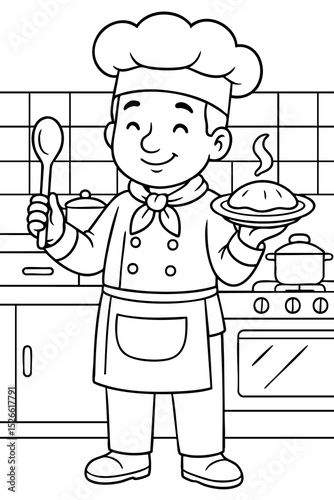 Coloring page for children. Beautiful illustration for coloring book.