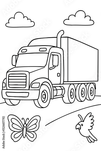Coloring page for children. Beautiful illustration for coloring book.
