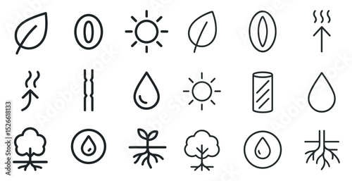 Sustainable eco symbols for nature and renewable energy designs