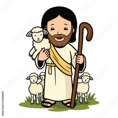 Icon Collection of Pastoral Figure with Young Lamb