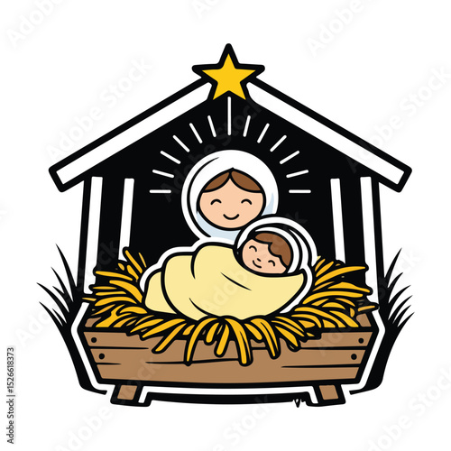 Man Holding Little Sheep in Calm Expression Vector
