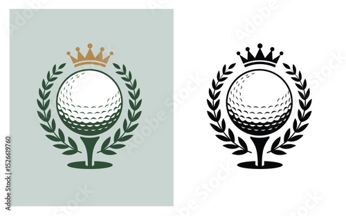 Royal Golf Laurel Emblem Logo