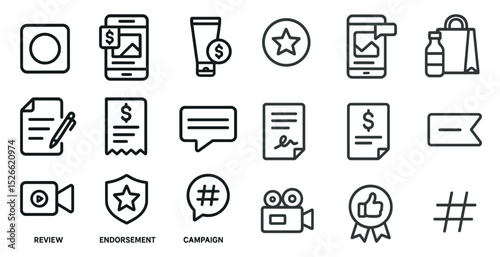 Digital marketing icons for social media and online campaigns
