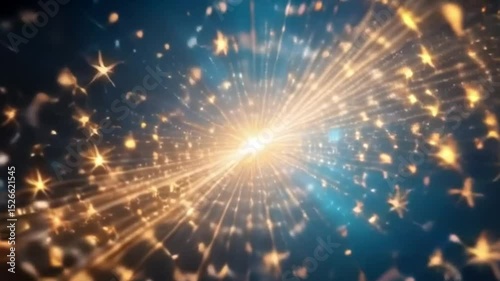Golden Stars Bursting: Abstract Celebration Background Animation