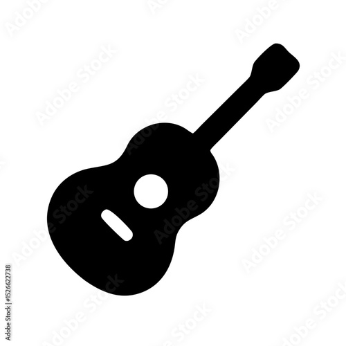 Guitar Vector Icon in Minimalist Clean Black Style