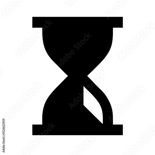 Minimal Black Vector Icon of Sand Clock for Time Concept