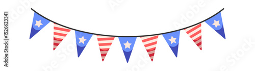 Flags string independence day decoration