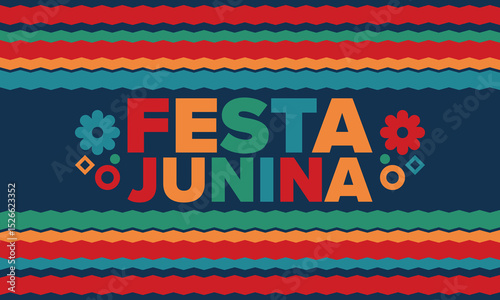 Festa Junina in Brazil. Brazilian festival. Happy holiday. Brazil flag. Carnival and parade. Summer fun party. Vector illustration