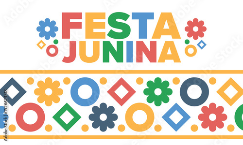 Festa Junina in Brazil. Brazilian festival. Happy holiday. Brazil flag. Carnival and parade. Summer fun party. Vector illustration