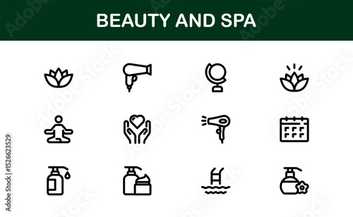 Ultimate Beauty and Spa Icon Collection for Modern Wellness Branding and Digital Design Perfect for Salons Skincare and Relaxation Projects