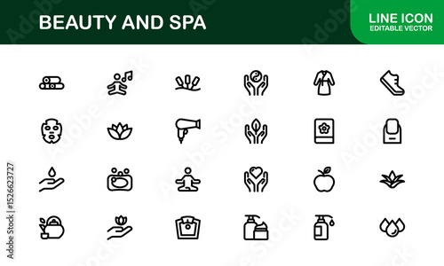 Ultimate Beauty and Spa Icon Collection for Modern Wellness Branding and Digital Design Perfect for Salons Skincare and Relaxation Projects