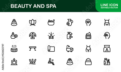 Ultimate Beauty and Spa Icon Collection for Modern Wellness Branding and Digital Design Perfect for Salons Skincare and Relaxation Projects