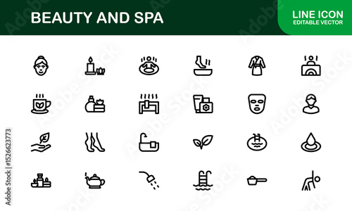 Ultimate Beauty and Spa Icon Collection for Modern Wellness Branding and Digital Design Perfect for Salons Skincare and Relaxation Projects
