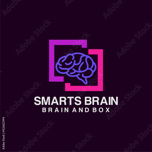 Abstract Creative Brain Brainstorming Neurology Education Science Smart Logo Template Vector