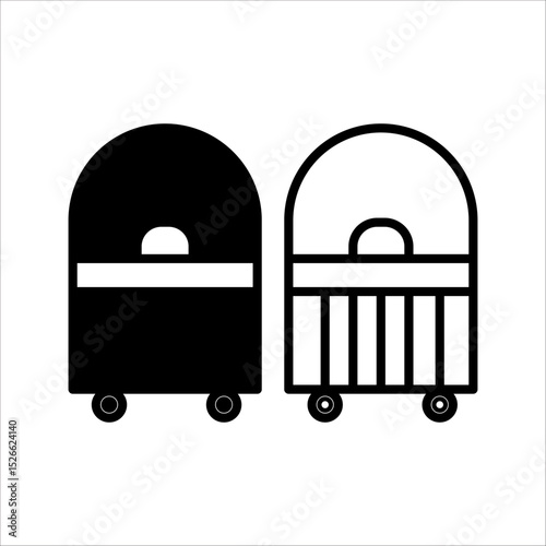 Ticket office icon set, logo on white background 