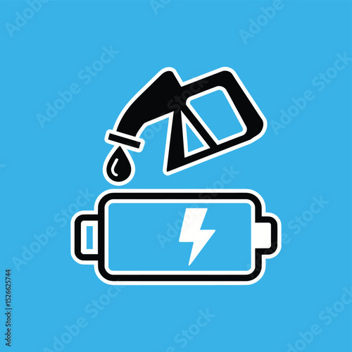 vector icons to vehicle fueling and charging a gasoline pump, an electric vehicle plug hydrogen mole
