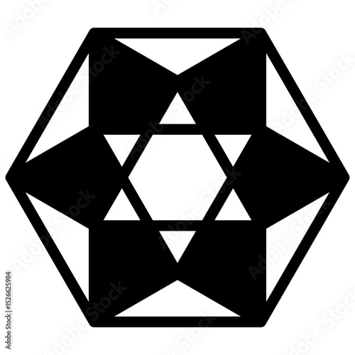 Vector equilibrium. Outlined stroke vector icon with black-filled details.