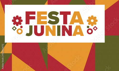 Festa Junina in Brazil. Brazilian festival. Happy holiday. Brazil flag. Carnival and parade. Summer fun party. Vector illustration
