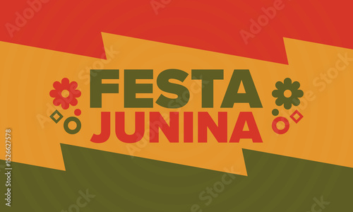 Festa Junina in Brazil. Brazilian festival. Happy holiday. Brazil flag. Carnival and parade. Summer fun party. Vector illustration