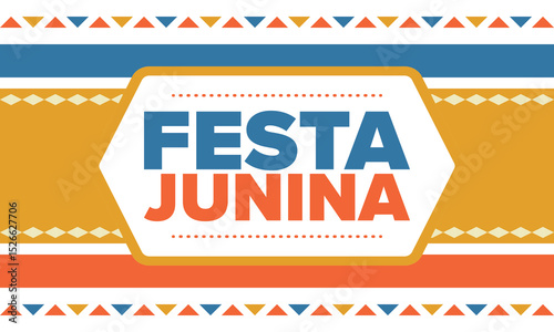 Festa Junina in Brazil. Brazilian festival. Happy holiday. Brazil flag. Carnival and parade. Summer fun party. Vector illustration