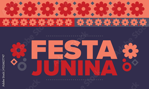 Festa Junina in Brazil. Brazilian festival. Happy holiday. Brazil flag. Carnival and parade. Summer fun party. Vector illustration