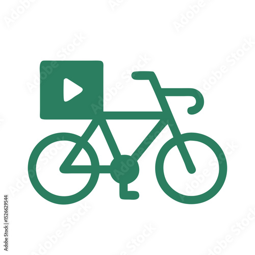 Bicycle green courier icon representing sustainable logistics delivery