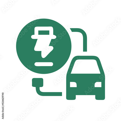 EV charging icon representing sustainable electric vehicle infrastructure