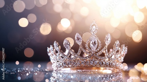 Sparkling Diamond Crown, Regal Majesty, Glittering Glamour, Royal Symbol, Luxurious Jewel