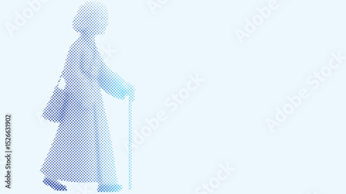 Senior woman walking, symbolizing early retirement planning with copy space
