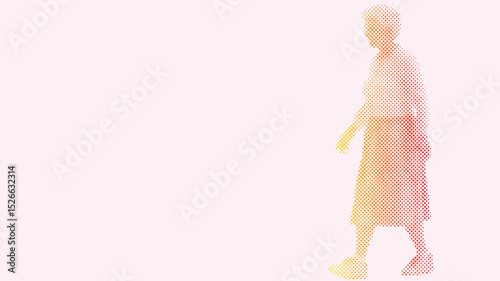 Senior woman walking, symbolizing early retirement planning with copy space