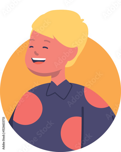 Happy giggling boy child avatar