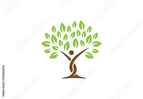 tree logo design people vector illustration