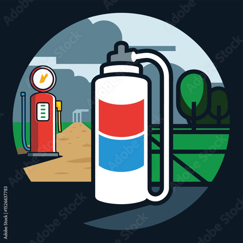 vector icons to vehicle fueling and charging a gasoline pump, an electric vehicle plug hydrogen mole