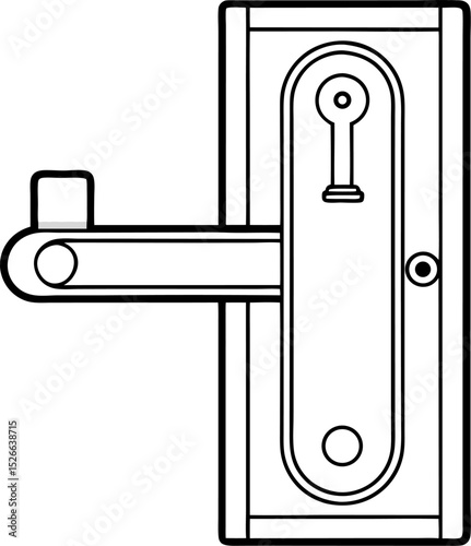  Patio door lock bar vector white background  vector line art white and back , 