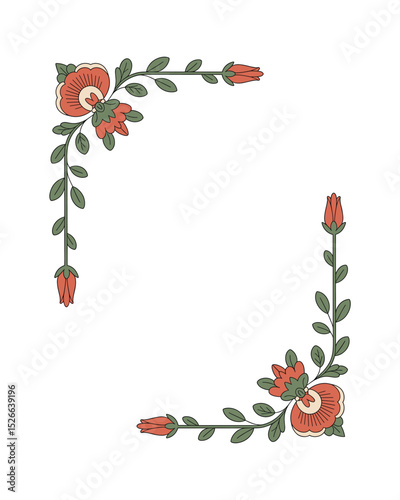 Islamic Eslimi Art Frame – Iranian Floral Border Vector for Text