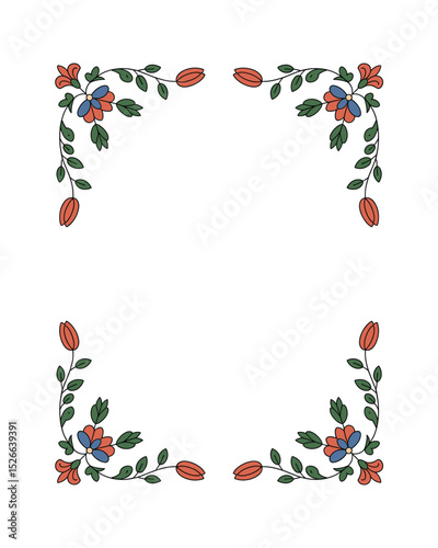 Islamic Eslimi Art Frame – Iranian Floral Border Vector for Text