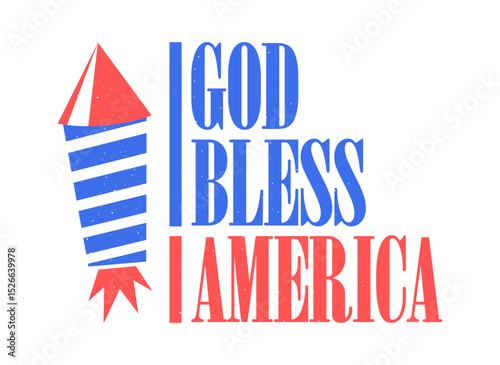 God bless America grunge badge